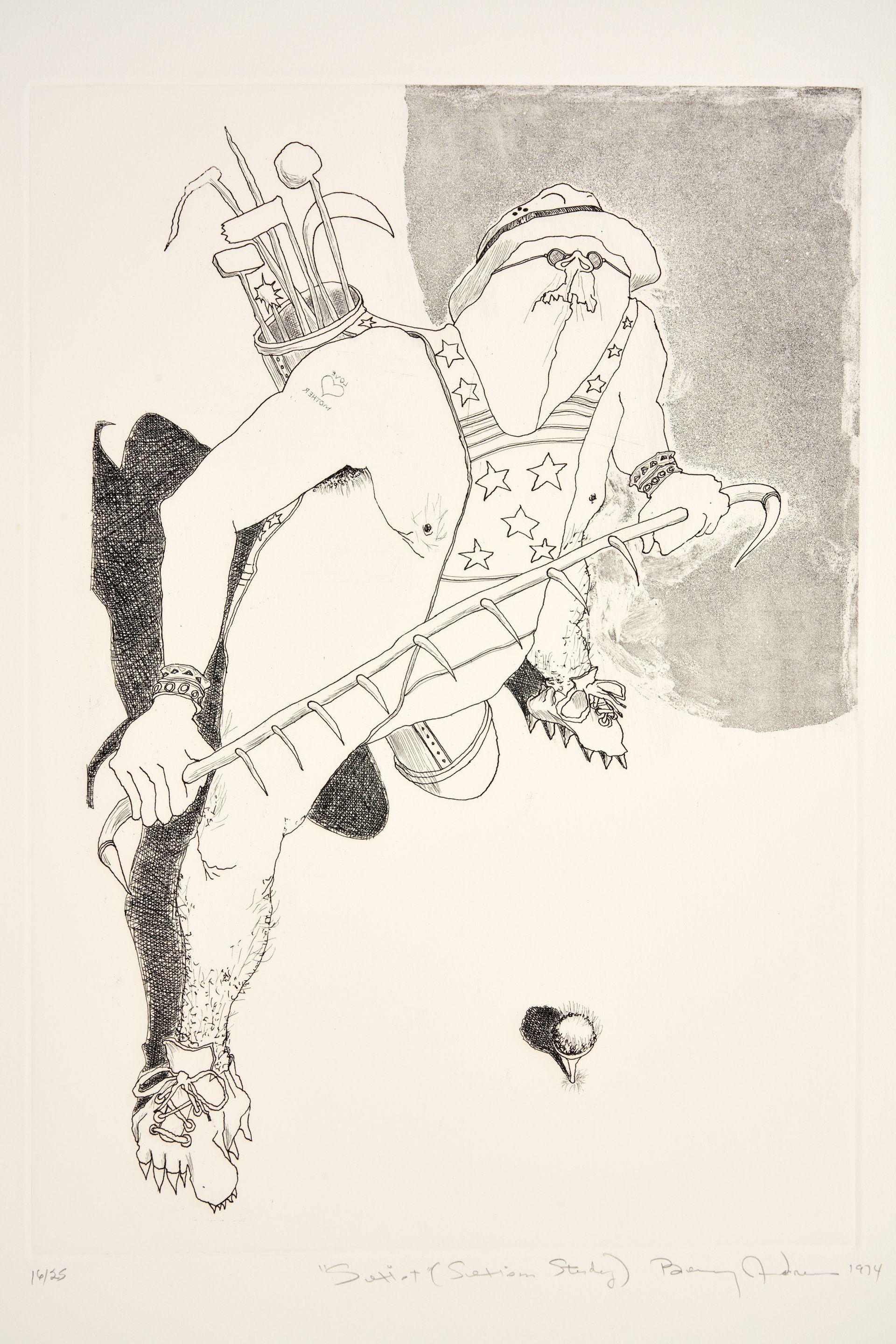 Benny Andrews - Three Works from the Sexism Series: Sexist (Sexism Study), Boxer (Sexism Study), and Sexism