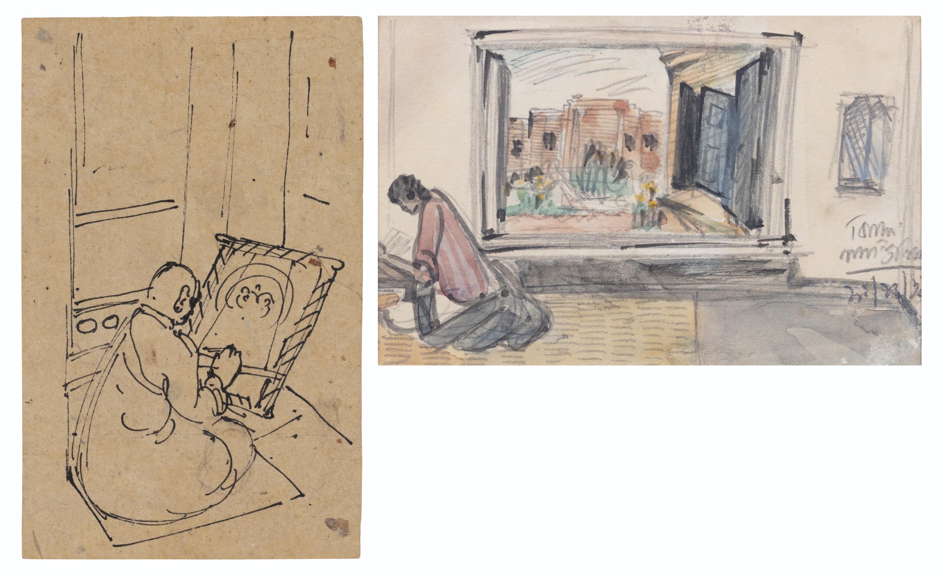 Benodebehari Mukherjee - Nepalese Painter; Untitled