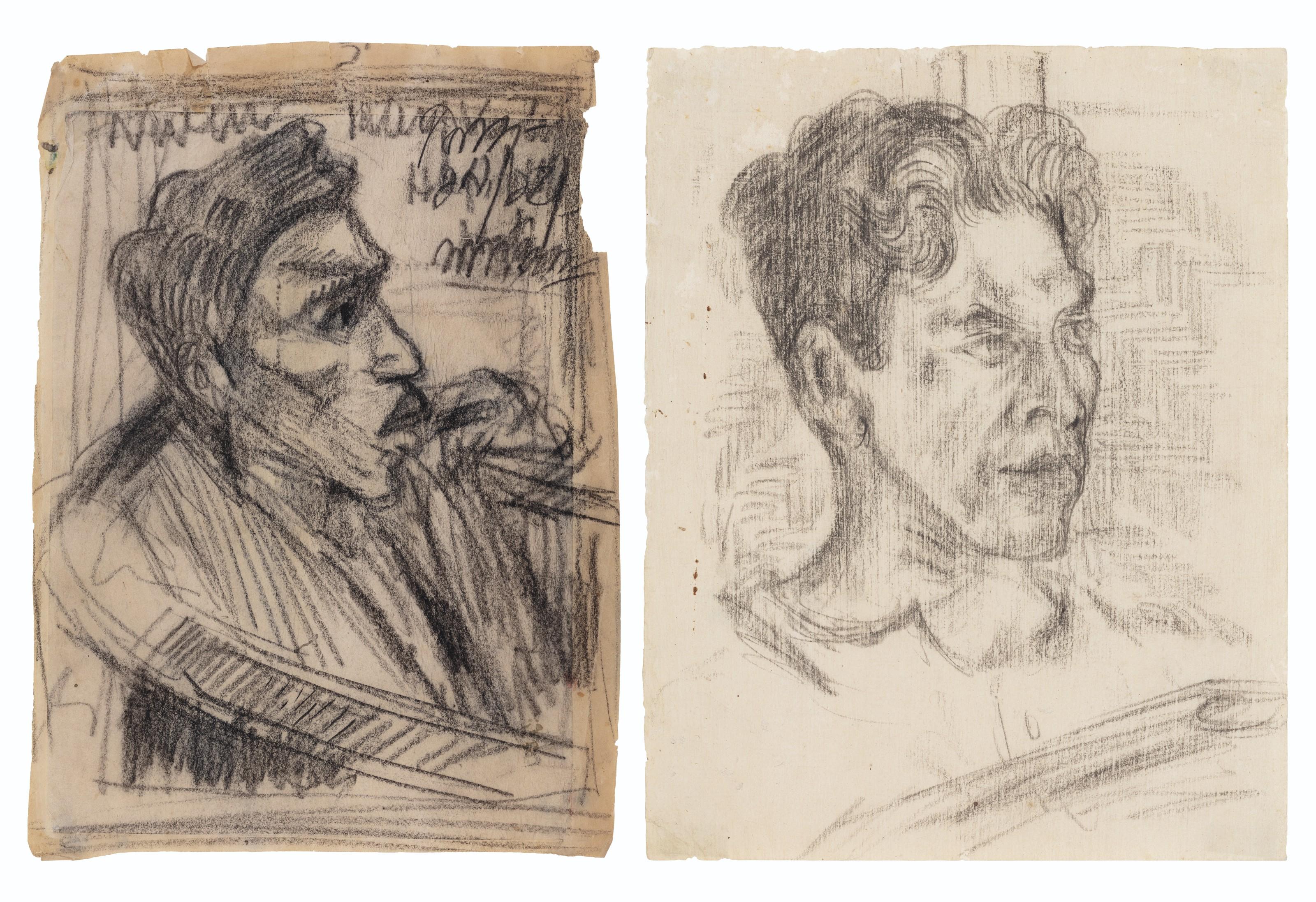 Benodebehari Mukherjee - Untitled (Portrait Of Ramkinker Baij); Untitled (Portrait)