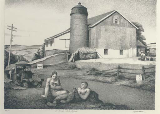 Benton M. Spruance - Landscape with Figure (F. & L. 179)