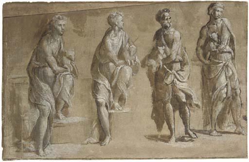 Benvenuto Tisi - Four Studies of Saint John The Baptist Holding A Lamb