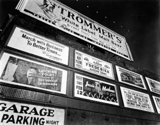 Berenice Abbott - Advertisements, East Houston Street and Second Avenue