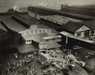 Berenice Abbott - Barclay Street, Hoboken Ferry