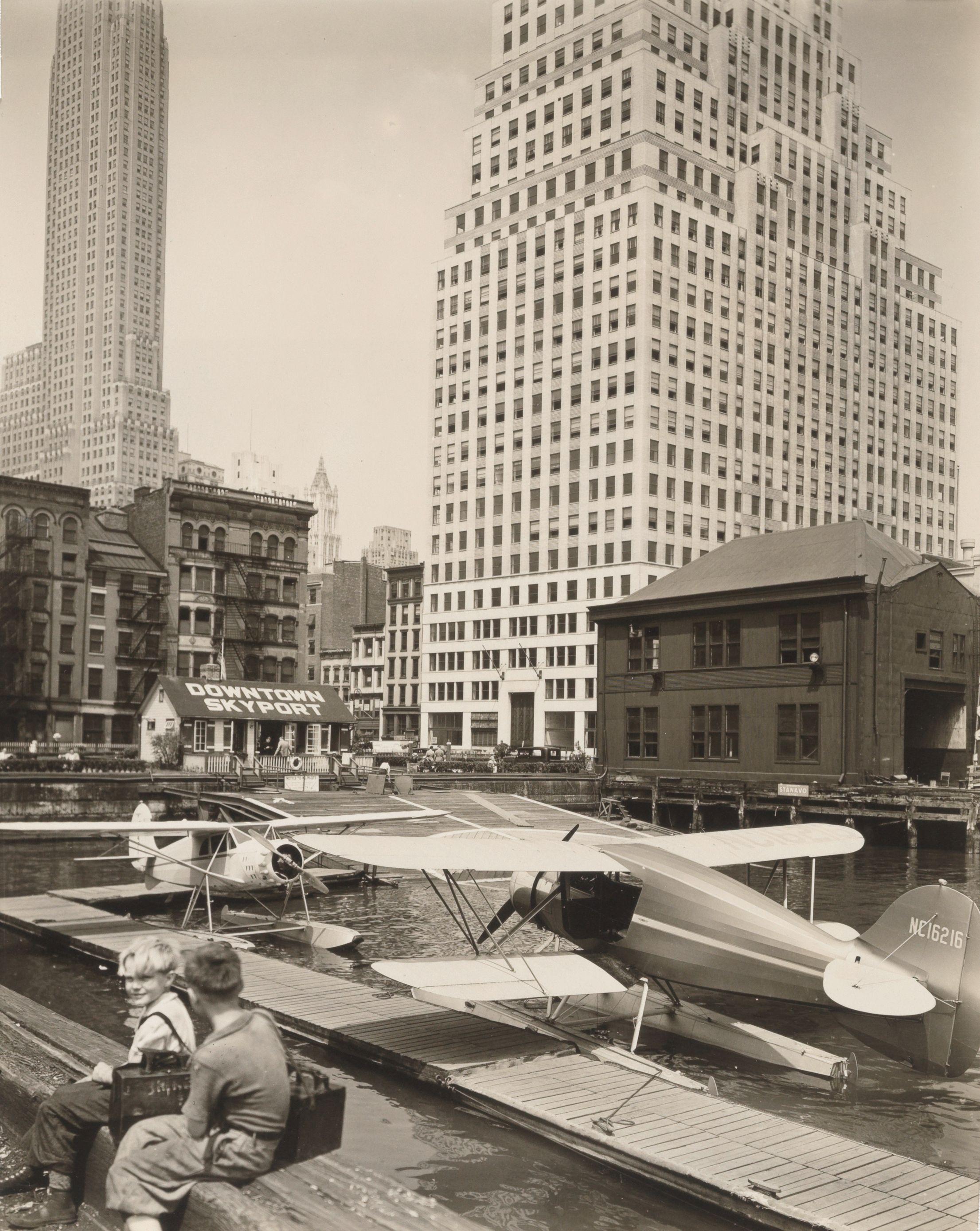 Berenice Abbott - \'Downtown Skyport, Pier 11, East River, Manhattan\'