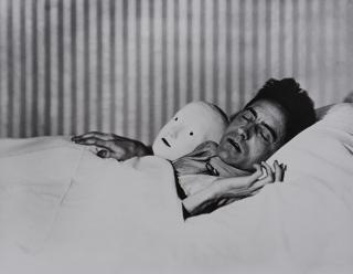 Berenice Abbott - Jean Cocteau with Mask of Antigone