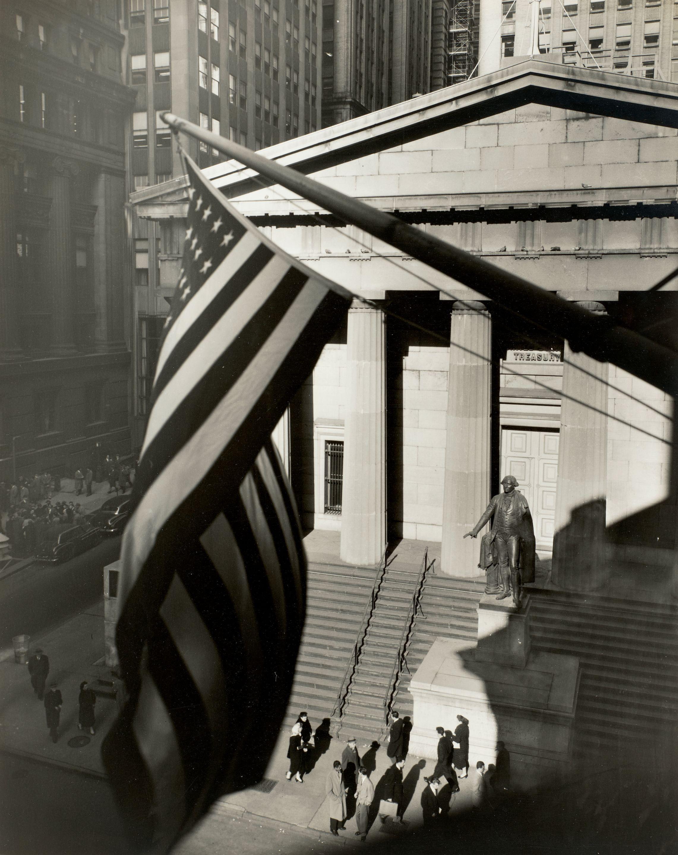 Berenice Abbott - Treasury Building from J.P. Morgan\'s Office, Manhattan