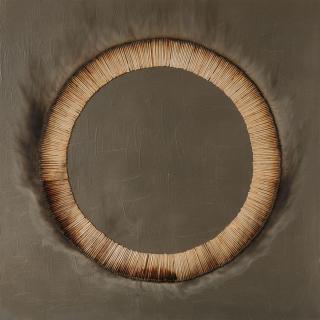 Bernard Aubertin - Dessin de feu circulaire. Gris sombre