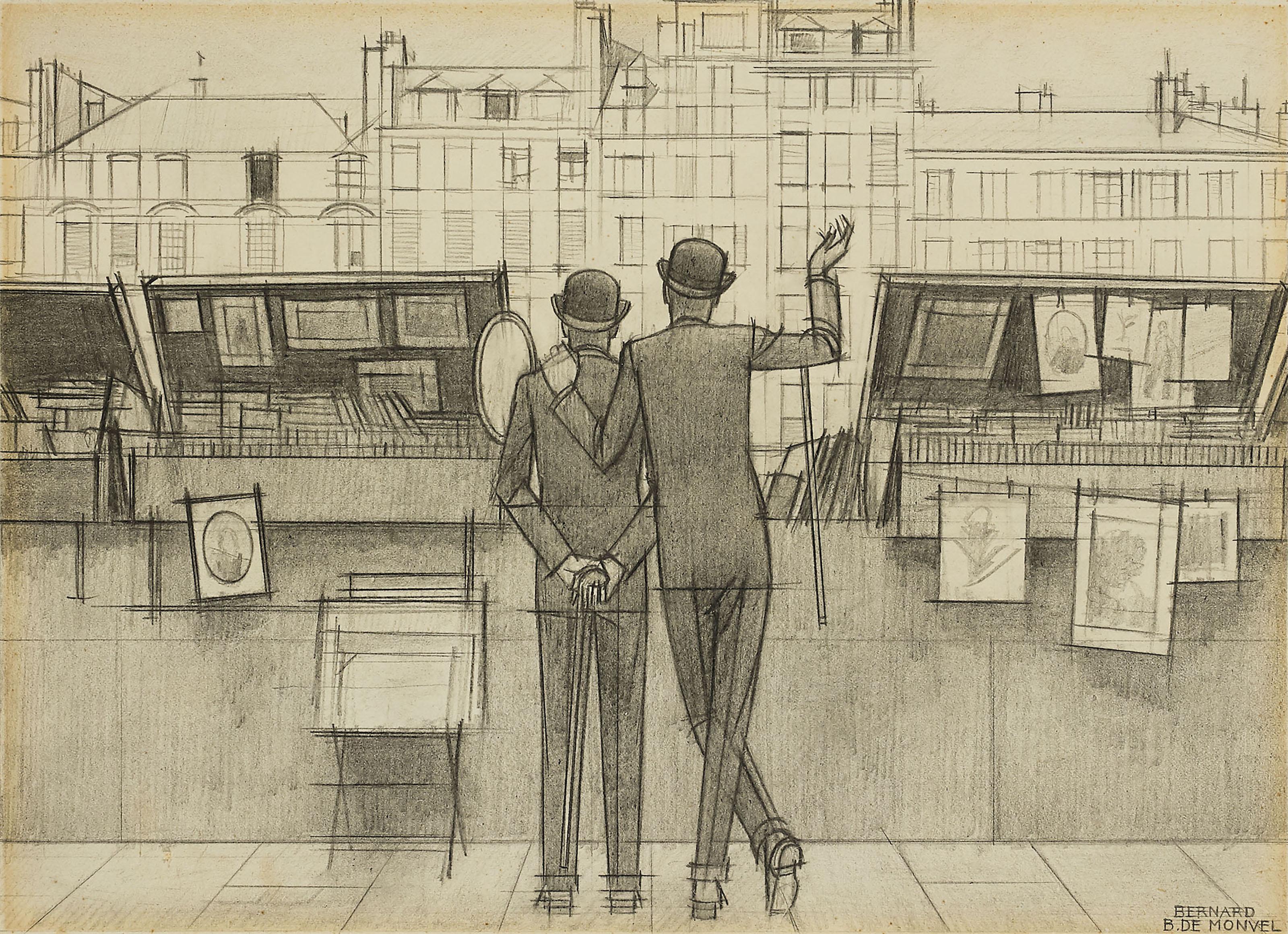 Bernard Boutet De Monvel - Bernard et Roger Boutet de Monvel devant les bouquinistes à Paris