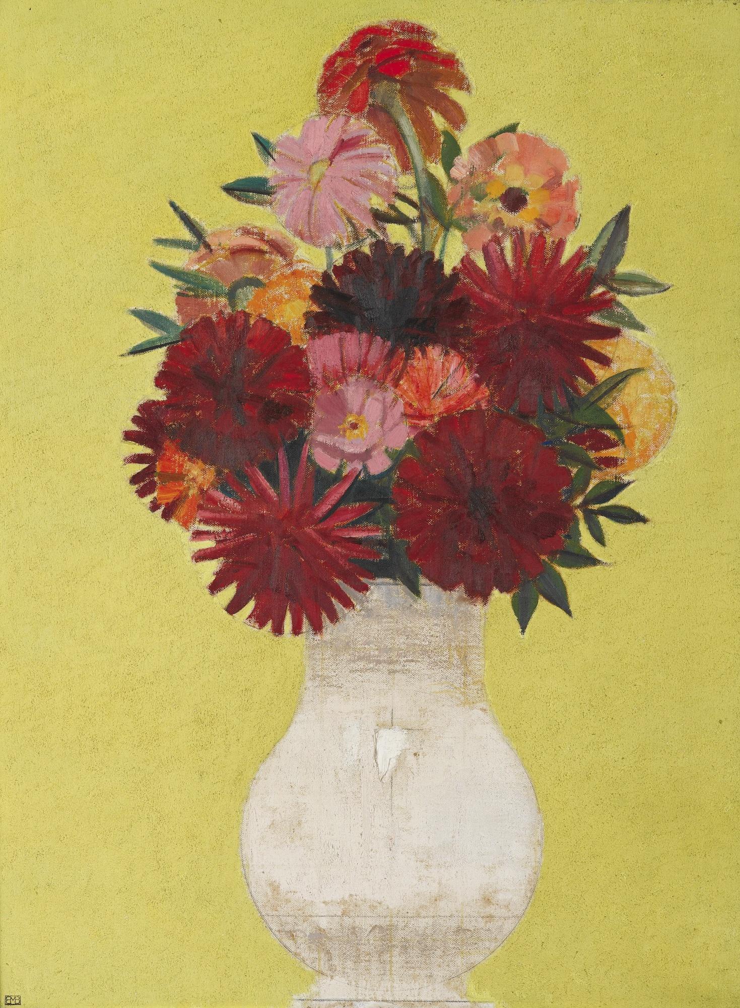 Bernard Boutet De Monvel - Bouquet Sur Fond Jaune