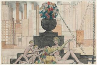 Bernard Boutet De Monvel - \'L\'Abondance Nourissant Les Enfants De L\'Amérique\', A Study For The Chicago Bank, 1928