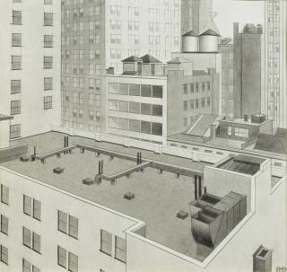 Bernard Boutet de Monvel - Roofs Seen From The Madison Hotel, New York