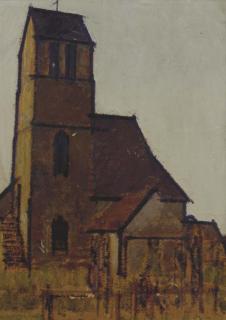 Bernard Boutet de Monvel - View of a church; and Woman in a garden