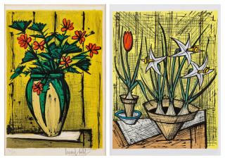 Bernard Buffet - a. Fleurs dans une potiche b. Narcissus and tulip