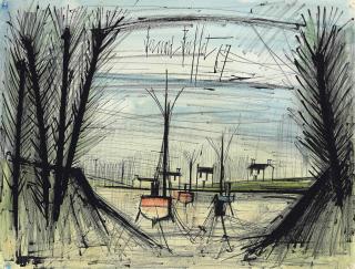 Bernard Buffet - Barques à Marée Basse