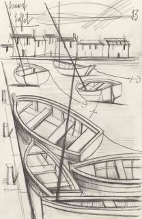 Bernard Buffet - Barques à marée basse