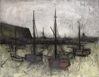 Bernard Buffet - Bâteaux à marée basse