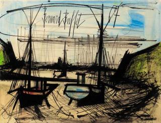 Bernard Buffet - Bateaux à marée basse