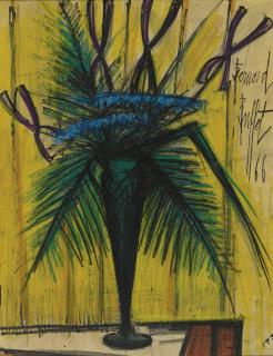 Bernard Buffet - Bouquet De Fleurs, Vase Vert