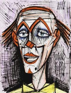 Bernard Buffet - Clown Fond Mauve