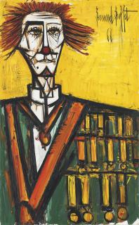 Bernard Buffet - Clown sur fond jaune