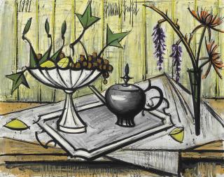 Bernard Buffet - Compotier sur un plateau