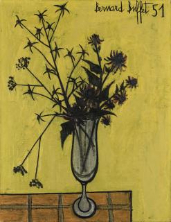 Bernard Buffet - Fleurs Au Vase De Cristal