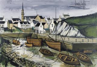 Bernard Buffet - Ile d\'Ouessant, le port à marée basse