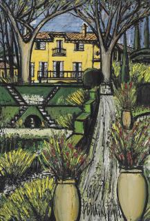 Bernard Buffet - La baume, la maison et les jardins, les genêts et les jarres