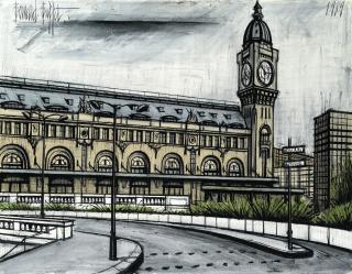 Bernard Buffet - La gare de Lyon et l\'horloge
