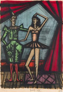 Bernard Buffet - Le clown et la danseuse (mon cirque), 1968