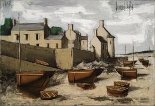 Bernard Buffet - Le Conquet, Le Port À Marée Basse