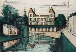Bernard Buffet - Le Marais Poitevin, le Château d\'Arçais (Deux-Sèvres)