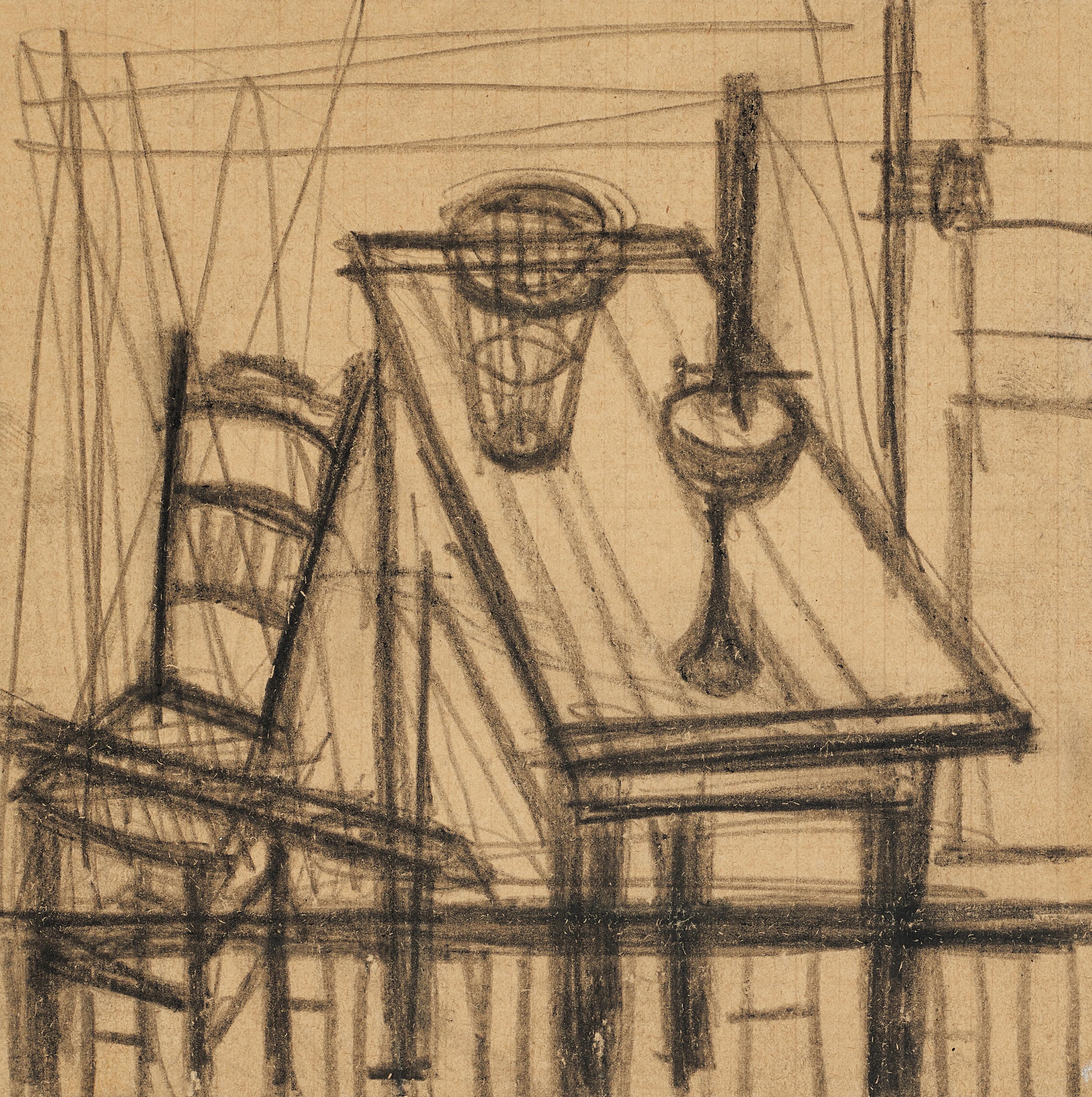 Bernard Buffet - Les Chants de Maldoror, Table et chaise dans un intérieur