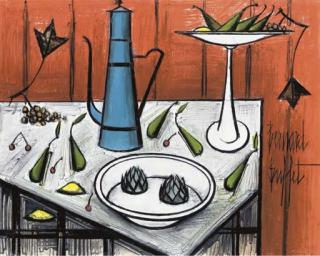 Bernard Buffet - Nature morte à la cafetière bleue