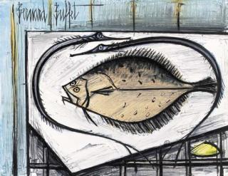 Bernard Buffet - Nature morte à la sole