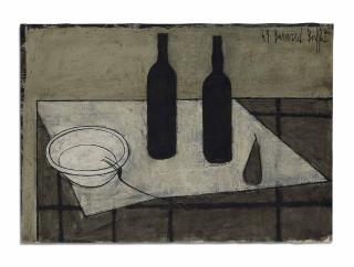 Bernard Buffet - Nature morte aux 2 bouteilles