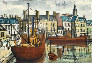 Bernard Buffet - Paimpol, remorqueurs dans le bassin