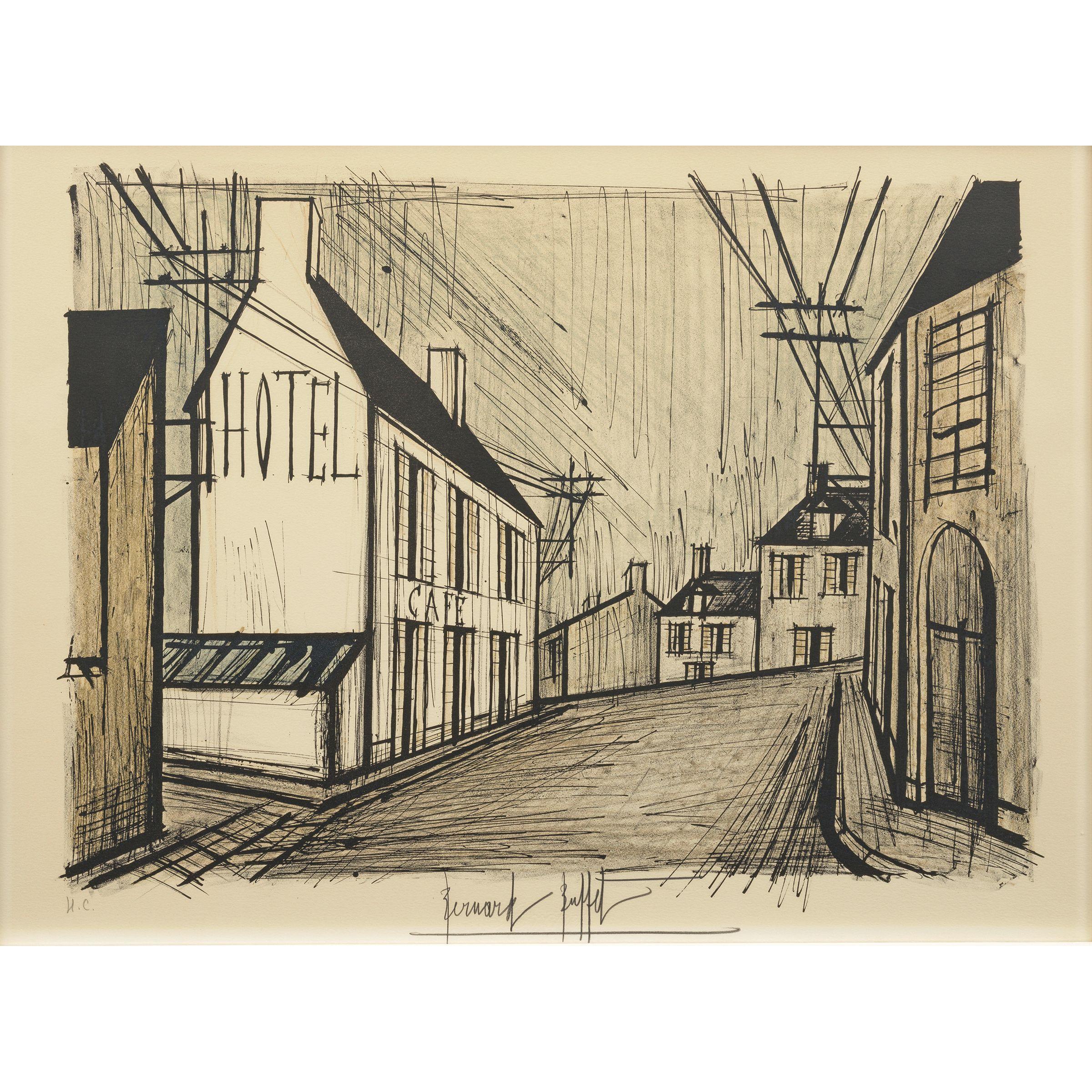 Bernard Buffet - Paysage de village