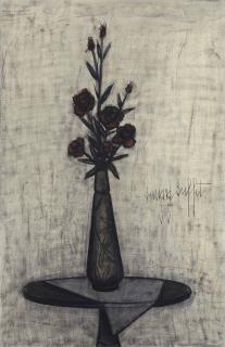 Bernard Buffet - Roses dans un vase de Gallé