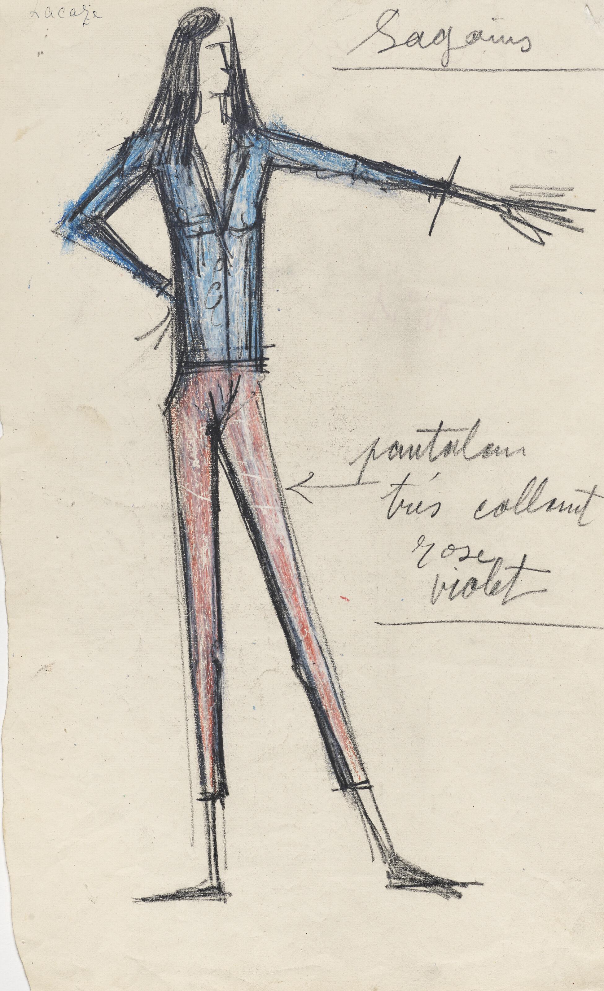 Bernard Buffet - Sagouins, maquette de costume pour \'\'Patron\'\'
