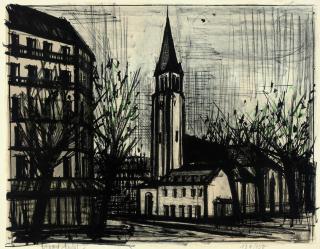 Bernard Buffet - Saint-Germain-des-près (Solier 35)