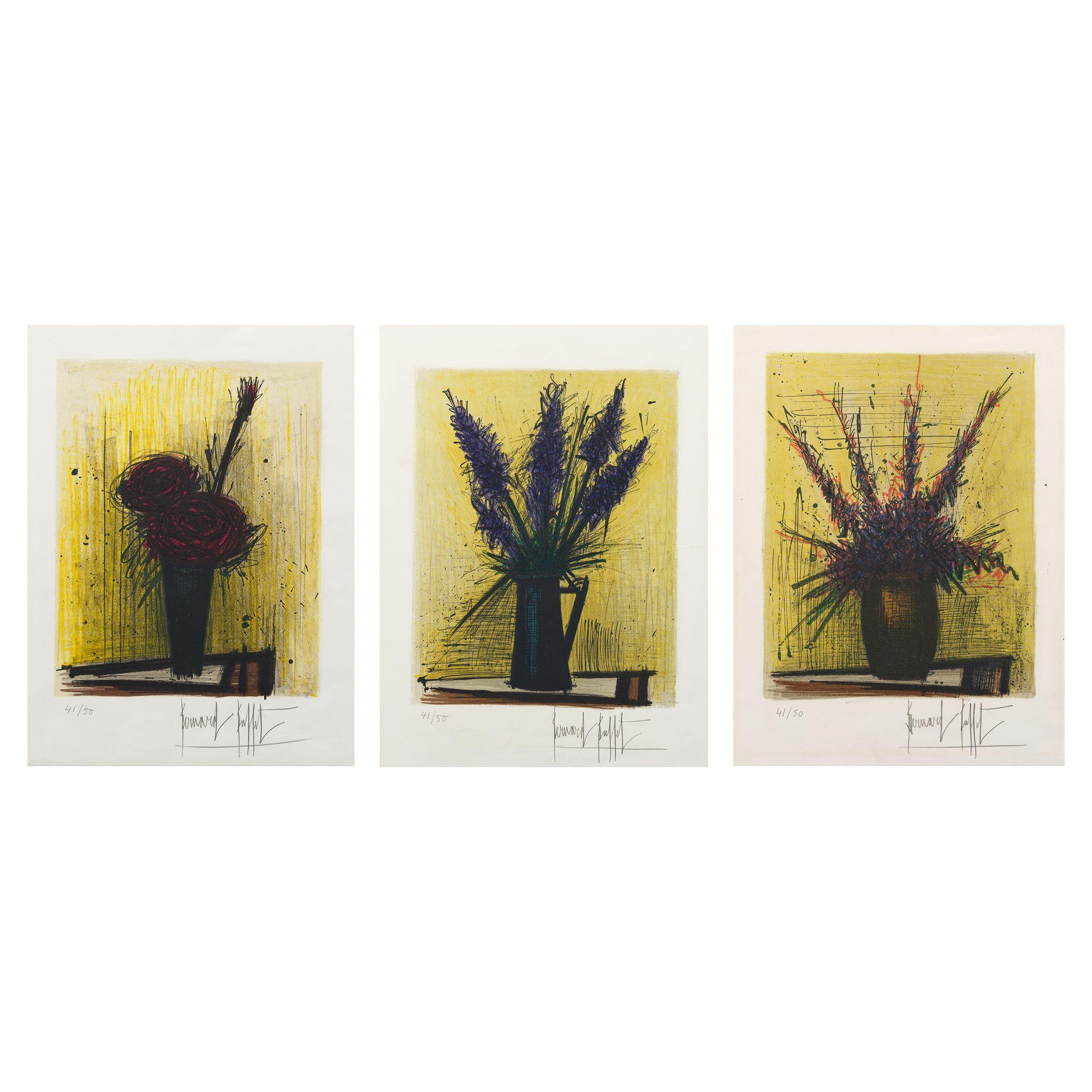 Bernard Buffet - Three Plates, from Herbier (3 works)