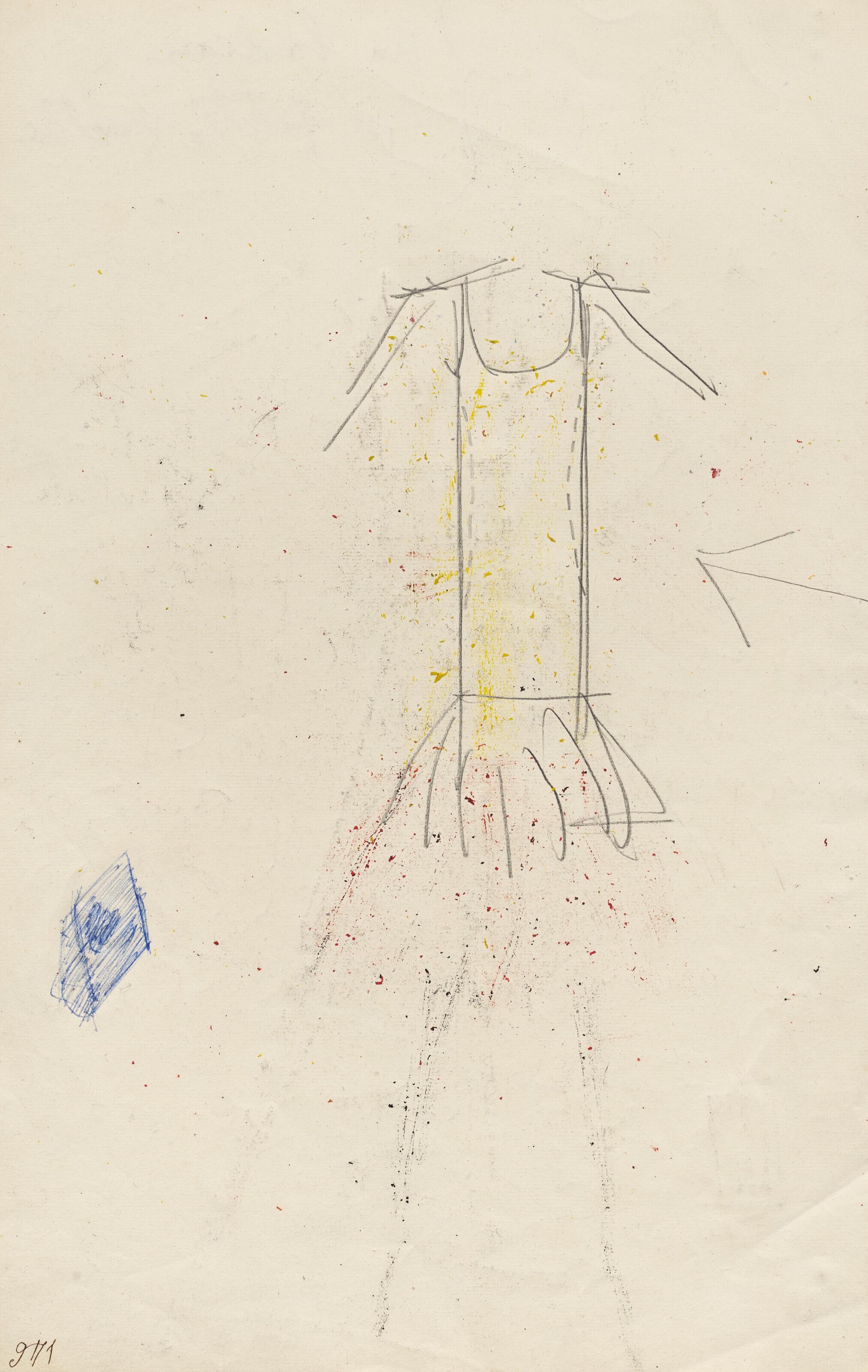 Bernard Buffet - Un Badeau: La Petite Vieille, maquette de costume pour \'\'Patron\'\'