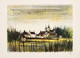 Bernard Buffet - Untitled; Untitled (Landscape with Houses) (2 works)