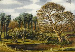 Bernard Buffet - Villiers, la mare et le grand saule