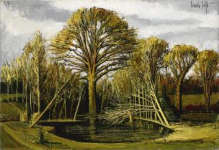 Bernard Buffet - Villiers-Le-Mahieu, La Mare Et Le Grand Chêne