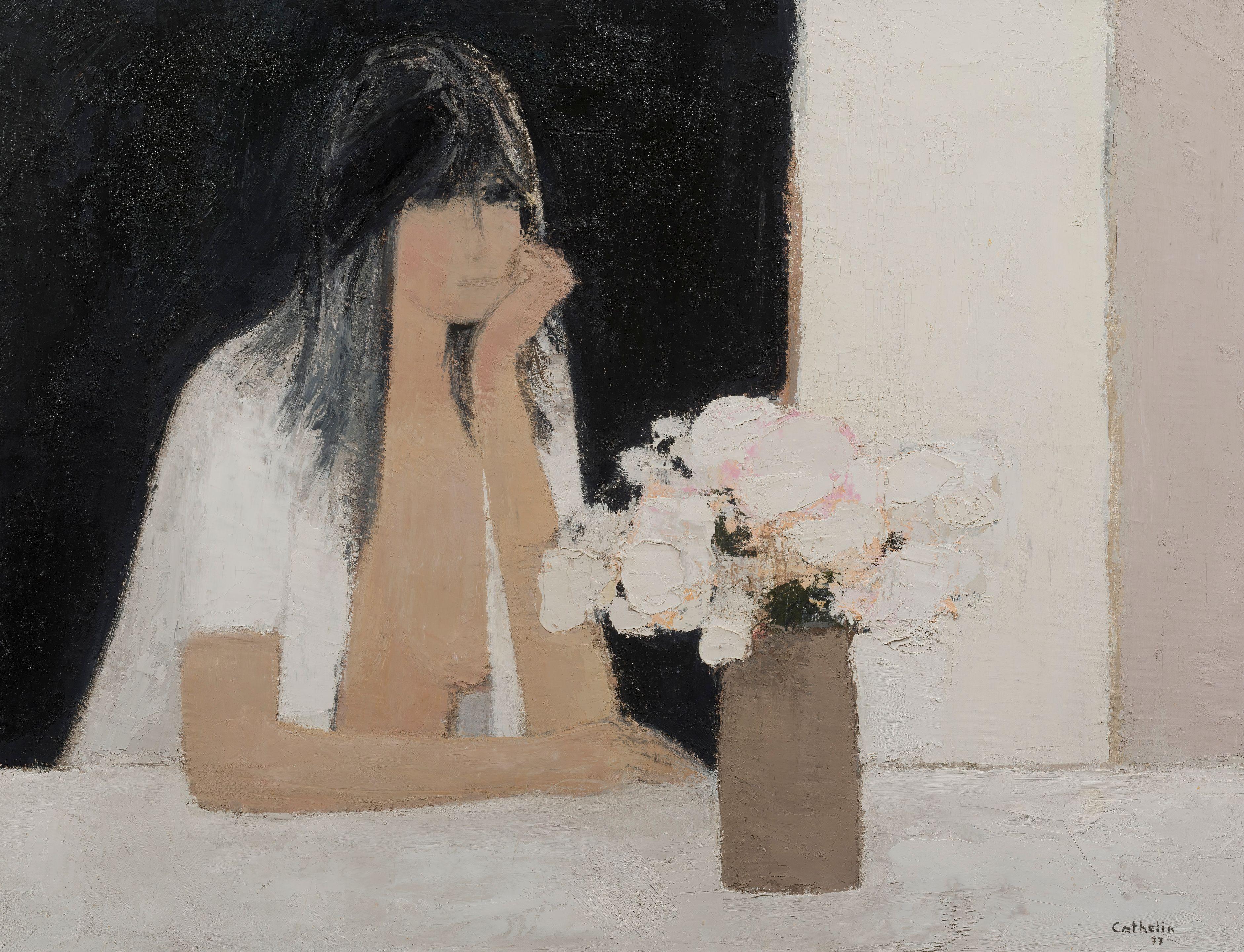 Bernard Cathelin - Claudine au casaquin blanc