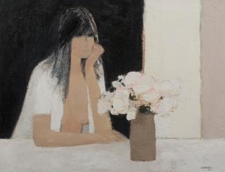 Bernard Cathelin - Claudine au casaquin blanc