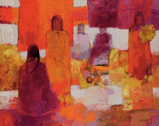 Bernard Cathelin - Grand marché mexicain