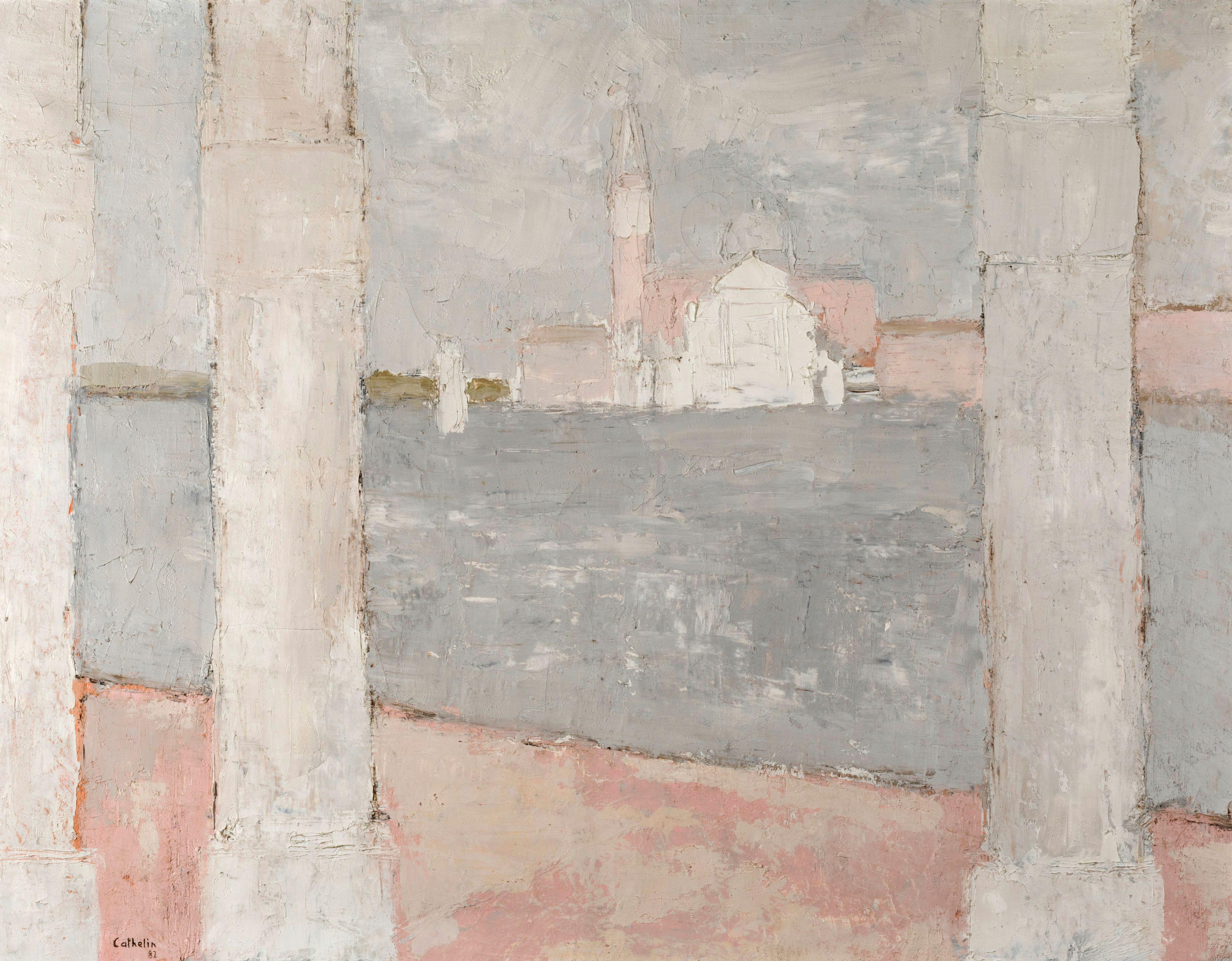 Bernard Cathelin - L\'ile de San Giorgio vue de la Dogona da Mar